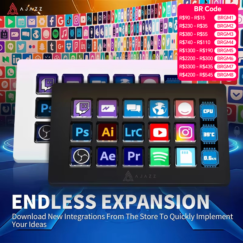 Elgato Stream Deck - AJAZZ AKP153E/AKP03E Painel de Console Multifuncional