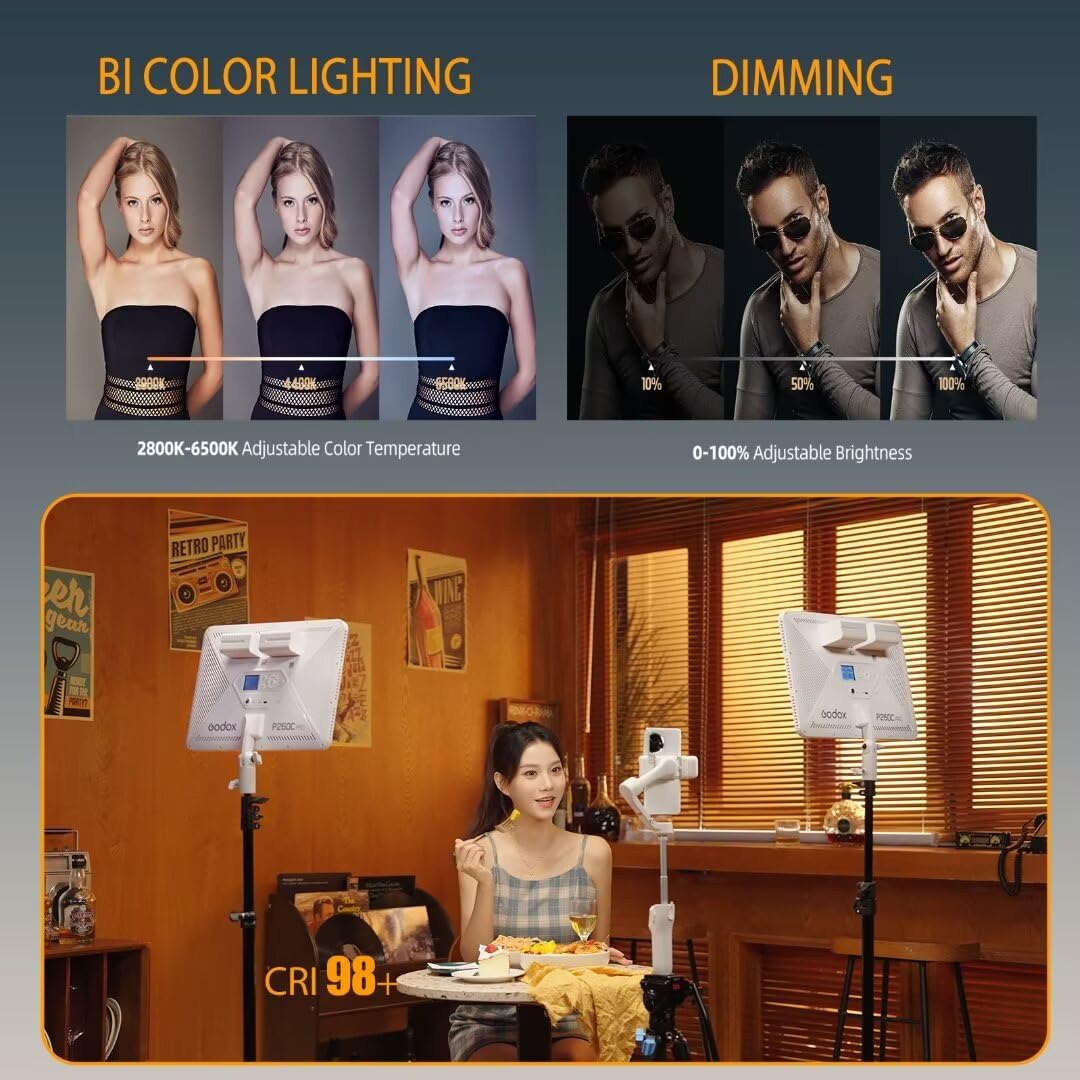 Godox p260c pro led painel de  - Led Light Panel Stream avaliação e preço