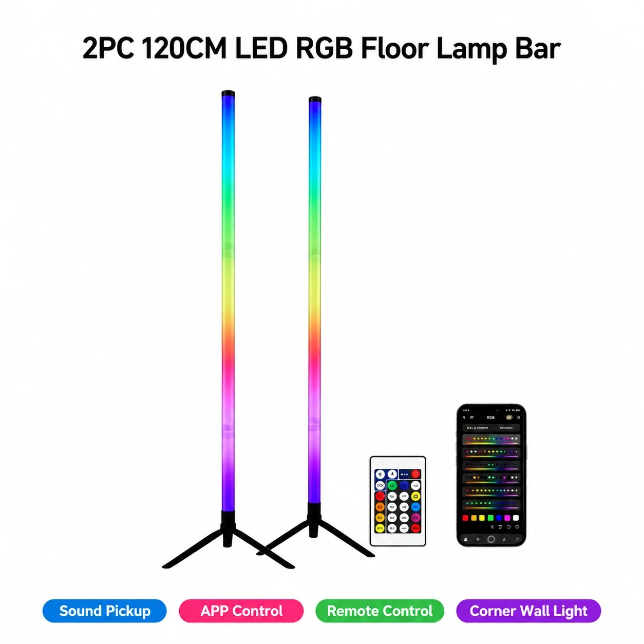 2PCS Luminária de Chão RGB de  - Gaming Esports Esports avaliação e preço