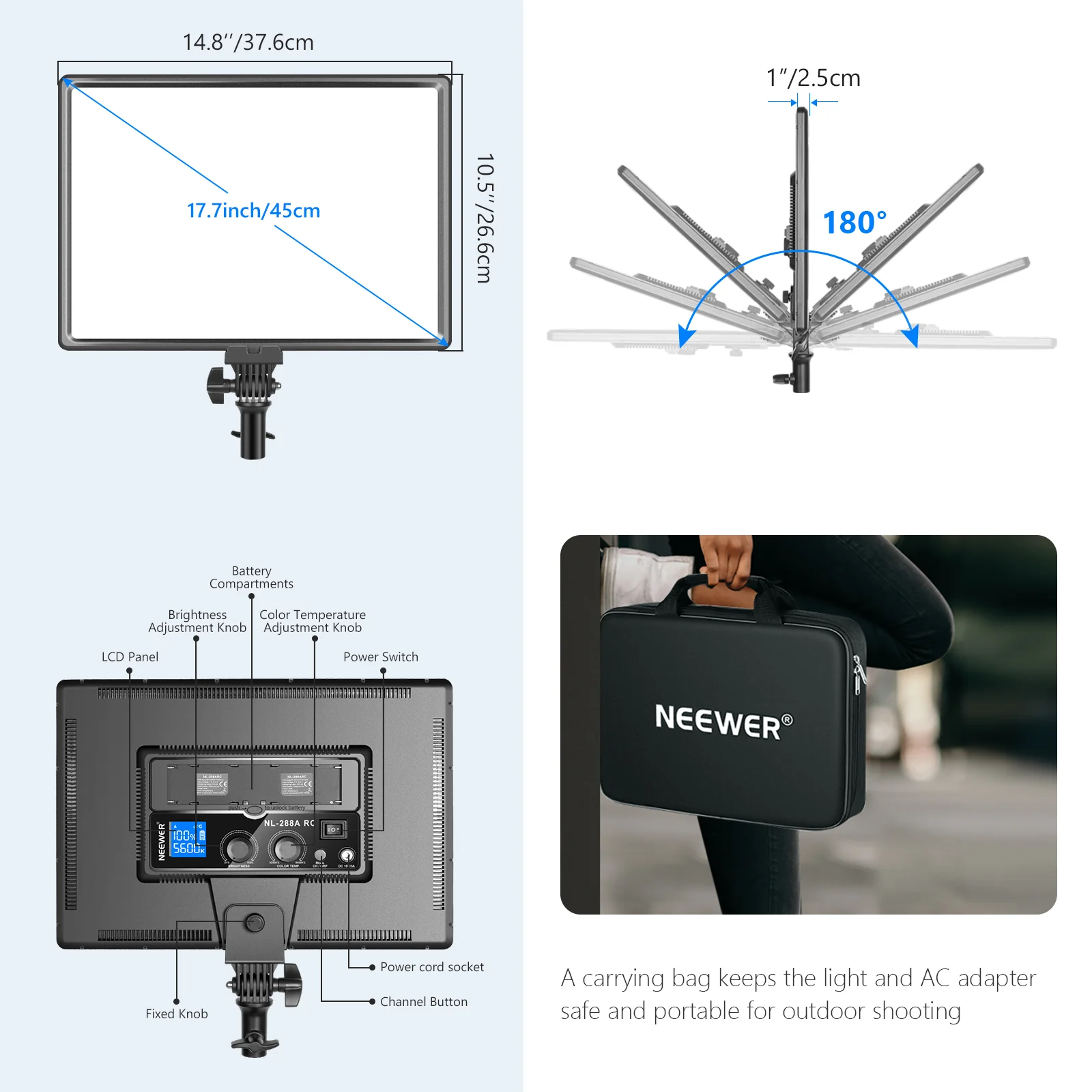 Painel de Luz LED Grande Neewe - Led Light Panel Stream avaliação e preço